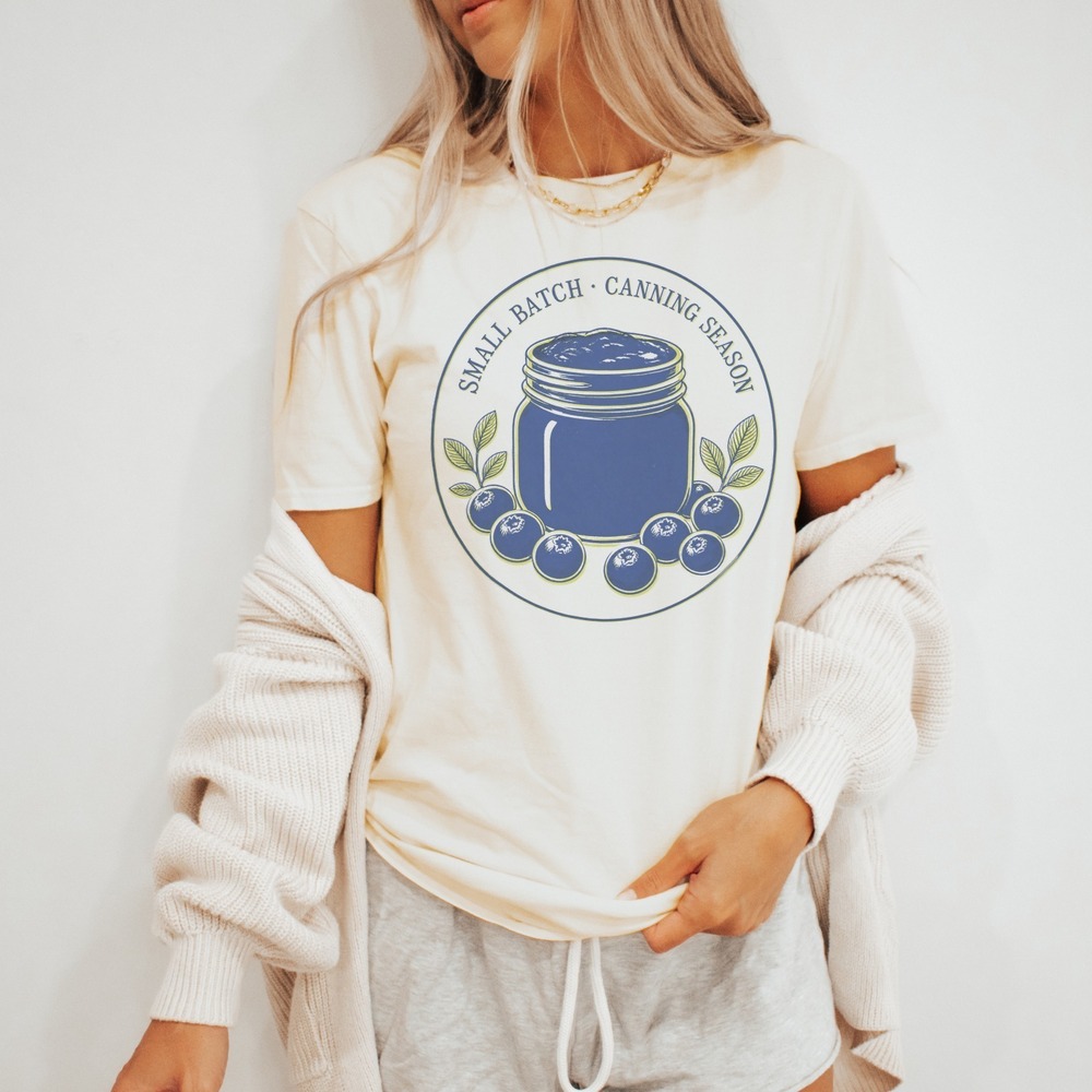 Small Batch Canning Season Blueberry Jar Badge Tee